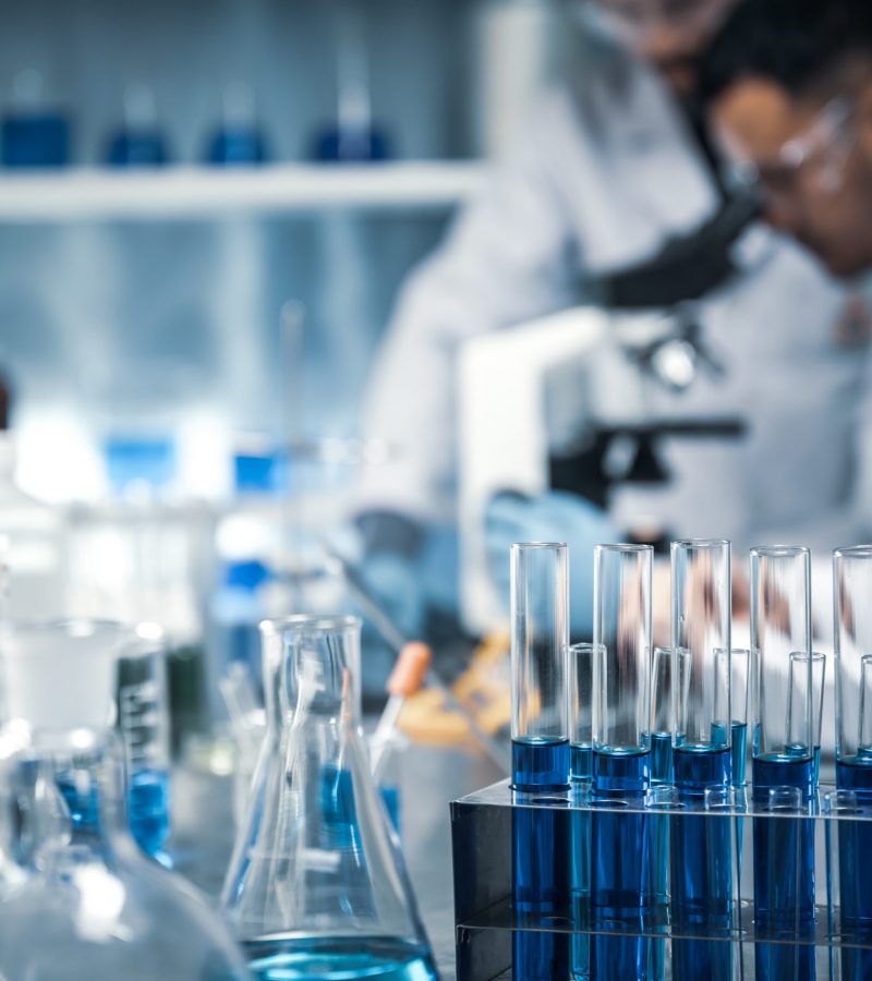lab glassware  science laboratory research and development concept